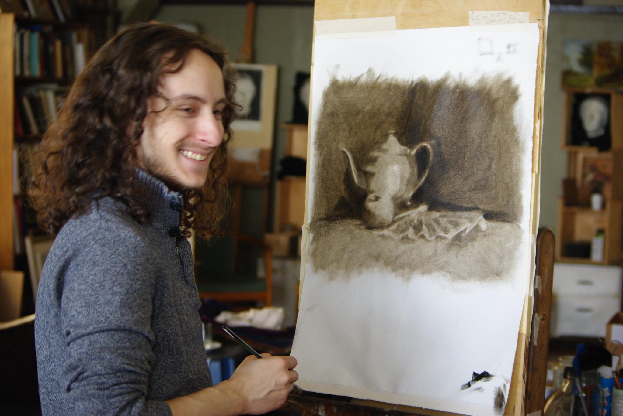 ACADEMY OF ART CANADA Student Beginning a Still Life Painting