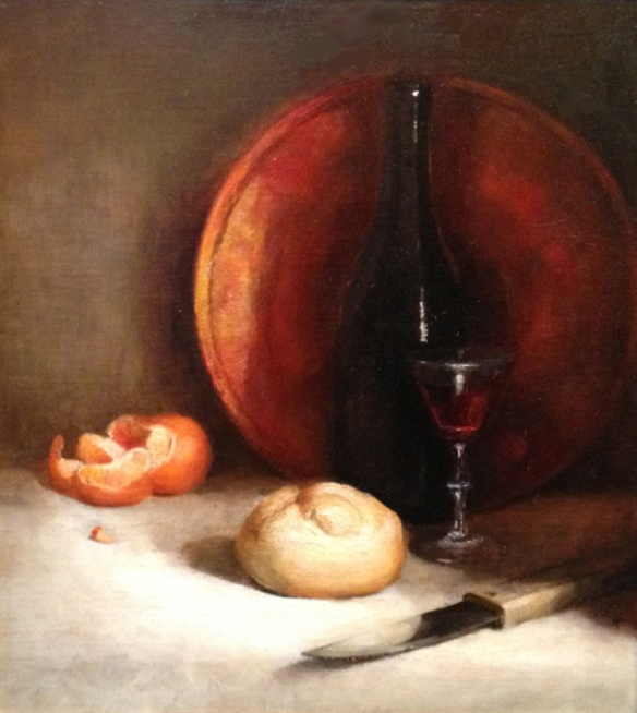 ACADEMY OF ART CANADA Still Life Painting: Bread, Wine, Knife